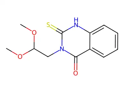 3-(2,2-dimethoxyethyl)-2-thioxo-2,3-dihydroquinazolin-4(1H)-one structure