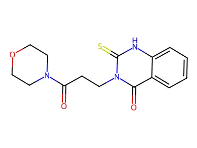 3-(3-morpholin-4-yl-3-oxopropyl)-2-sulfanylidene-1H-quinazolin-4-one structure