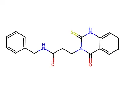 N-benzyl-3-(4-oxo-2-sulfanylidene-1H-quinazolin-3-yl)propanamide structure