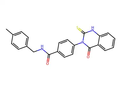 N-[(4-methylphenyl)methyl]-4-(4-oxo-2-sulfanylidene-1H-quinazolin-3-yl)benzamide structure