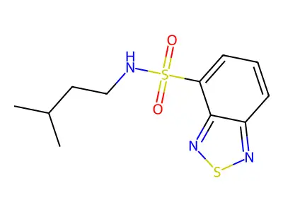N-(3-methylbutyl)-2,1,3-benzothiadiazole-4-sulfonamide structure