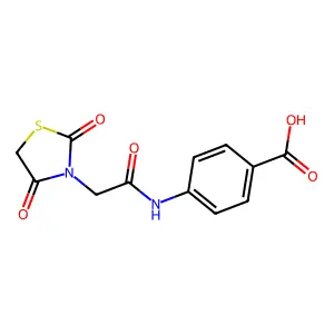 4-[2-(2,4-Dioxo-thiazolidin-3-yl)-acetylamino]-benzoic acid structure