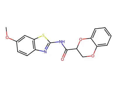 N-(6-methoxy-1,3-benzothiazol-2-yl)-2,3-dihydro-1,4-benzodioxine-3-carboxamide structure