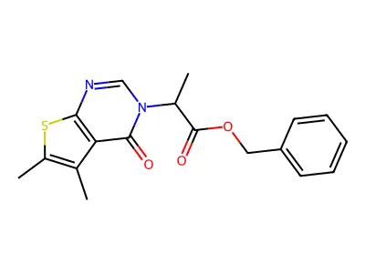 benzyl 2-(5,6-dimethyl-4-oxothieno[2,3-d]pyrimidin-3(4H)-yl)propanoate structure