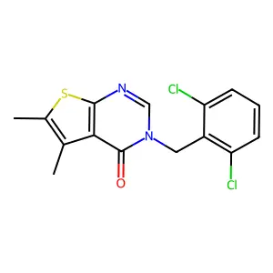 3-(2,6-dichlorobenzyl)-5,6-dimethylthieno[2,3-d]pyrimidin-4(3H)-one structure