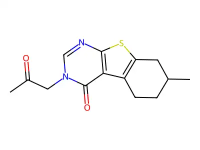 7-Methyl-3-(2-oxopropyl)-5,6,7,8-tetrahydro-[1]benzothiolo[2,3-d]pyrimidin-4-one structure