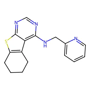N-(pyridin-2-ylmethyl)-5,6,7,8-tetrahydro[1]benzothieno[2,3-d]pyrimidin-4-amine structure