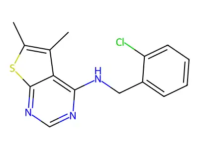 N-[(2-chlorophenyl)methyl]-5,6-dimethylthieno[2,3-d]pyrimidin-4-amine structure