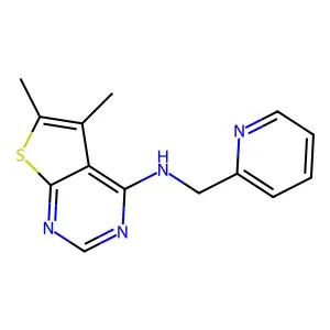 5,6-dimethyl-N-(pyridin-2-ylmethyl)thieno[2,3-d]pyrimidin-4-amine structure