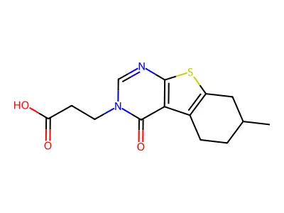5,6,7,8-Tetrahydro-7-methyl-4-oxo[1]benzothieno[2,3-d]pyrimidine-3(4H)-propanoic acid structure