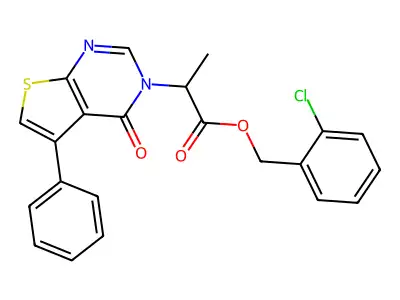 2-chlorobenzyl 2-(4-oxo-5-phenylthieno[2,3-d]pyrimidin-3(4H)-yl)propanoate structure