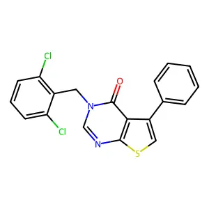 3-(2,6-dichlorobenzyl)-5-phenylthieno[2,3-d]pyrimidin-4(3H)-one structure