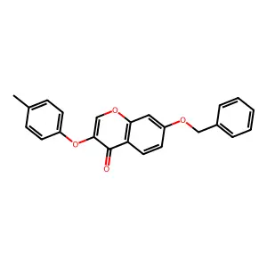 3-(4-Methylphenoxy)-7-(phenylmethoxy)chromen-4-one structure