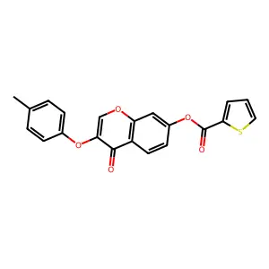 [3-(4-Methylphenoxy)-4-oxochromen-7-yl] thiophene-2-carboxylate structure