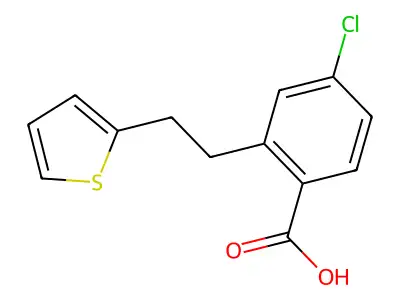 4-Chloro-2-(2-thienylethyl)benzoic acid structure