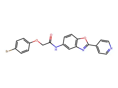2-(4-Bromophenoxy)-N-[2-(pyridin-4-yl)-1,3-benzoxazol-5-yl]acetamide structure