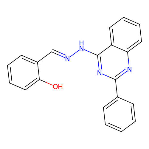N-(2-phenylquinazolin-4-yl)-N'-salicylidenehydrazine structure