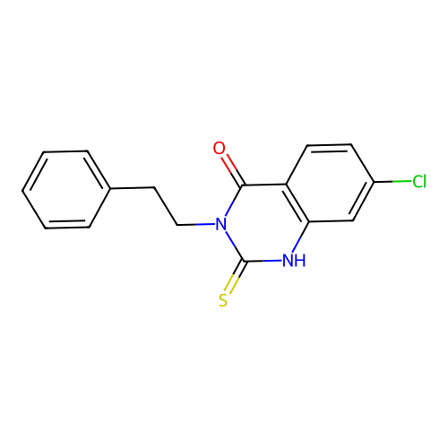 7-chloro-3-phenethyl-2-thioxo-2,3-dihydroquinazolin-4(1H)-one structure