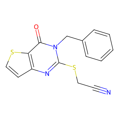 [(3-Benzyl-4-oxo-3,4-dihydrothieno[3,2-d]pyrimidin-2-yl)sulfanyl]acetonitrile structure