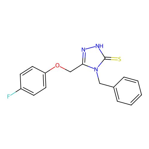 4-benzyl-5-[(4-fluorophenoxy)methyl]-2H-1,2,4-triazole-3-thione structure