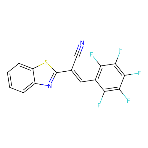 (2E)-2-(1,3-benzothiazol-2-yl)-3-(pentafluorophenyl)prop-2-enenitrile structure