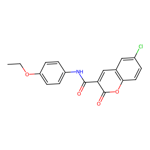 6-chloro-N-(4-ethoxyphenyl)-2-oxo-2H-chromene-3-carboxamide structure