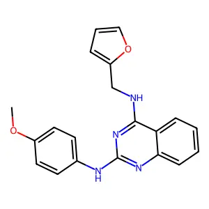 4-N-(furan-2-ylmethyl)-2-N-(4-methoxyphenyl)quinazoline-2,4-diamine structure