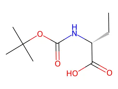 2-(((Tert-butoxy)carbonyl)amino)butanoic acid structure
