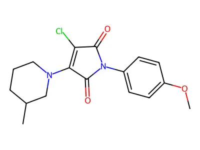 3-chloro-1-(4-methoxyphenyl)-4-(3-methylpiperidin-1-yl)-1H-pyrrole-2,5-dione structure