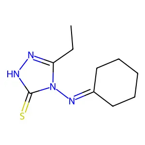 4-(cyclohexylideneamino)-5-ethyl-4H-1,2,4-triazole-3-thiol structure