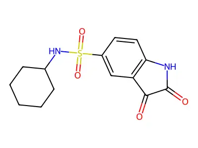 N-Cyclohexyl-2,3-dihydro-2,3-dioxo-1H-indole-5-sulfonamide structure