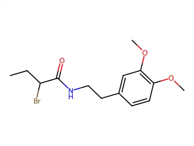 2-bromo-N-[2-(3,4-dimethoxyphenyl)ethyl]butanamide structure