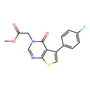 Methyl 5-(4-fluorophenyl)-4-oxothieno[2,3-d]pyrimidine-3(4H)-acetate structure
