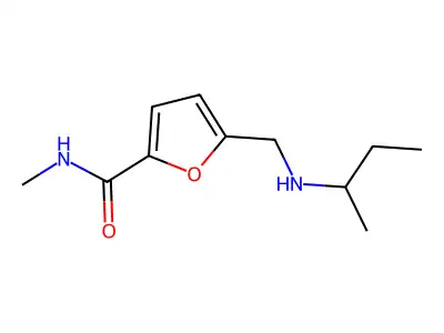 5-[(butan-2-ylamino)methyl]-N-methylfuran-2-carboxamide structure