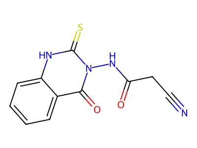 2-cyano-N-(4-oxo-2-thioxo-1,4-dihydroquinazolin-3(2H)-yl)acetamide structure