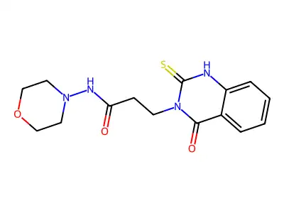 N-morpholino-3-(4-oxo-2-thioxo-1,2-dihydroquinazolin-3(4H)-yl)propanamide structure