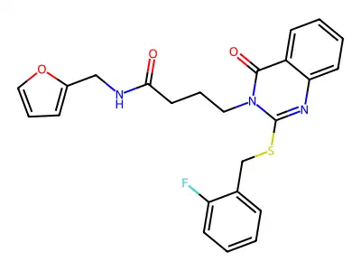 4-(2-{[(2-fluorophenyl)methyl]sulfanyl}-4-oxo-3,4-dihydroquinazolin-3-yl)-N-[(furan-2-yl)methyl]butanamide structure