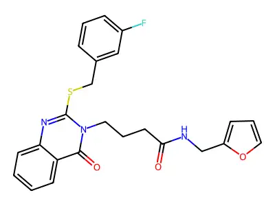 4-(2-{[(3-fluorophenyl)methyl]sulfanyl}-4-oxo-3,4-dihydroquinazolin-3-yl)-N-[(furan-2-yl)methyl]butanamide structure