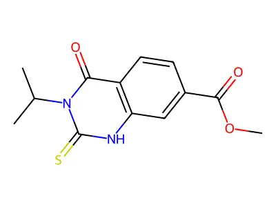 methyl 4-oxo-3-propan-2-yl-2-sulfanylidene-1H-quinazoline-7-carboxylate structure