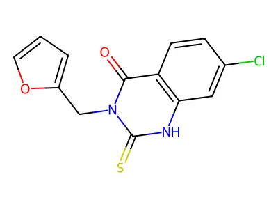 7-Chloro-3-(furan-2-ylmethyl)-2-sulfanyl-3,4-dihydroquinazolin-4-one structure