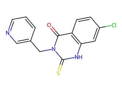 7-chloro-3-(pyridin-3-ylmethyl)-2-sulfanylidene-1H-quinazolin-4-one structure