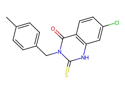 7-chloro-3-[(4-methylphenyl)methyl]-2-sulfanylidene-1H-quinazolin-4-one structure
