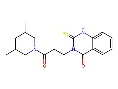 3-[3-(3,5-dimethylpiperidin-1-yl)-3-oxopropyl]-2-sulfanylidene-1H-quinazolin-4-one structure