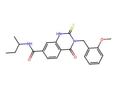 N-(sec-butyl)-3-(2-methoxybenzyl)-4-oxo-2-thioxo-1,2,3,4-tetrahydroquinazoline-7-carboxamide structure