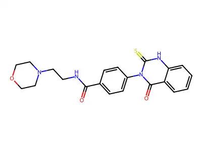 N-(2-morpholin-4-ylethyl)-4-(4-oxo-2-sulfanylidene-1H-quinazolin-3-yl)benzamide structure