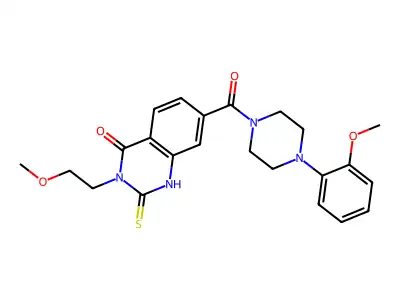 3-(2-methoxyethyl)-7-[4-(2-methoxyphenyl)piperazine-1-carbonyl]-2-sulfanylidene-1,2,3,4-tetrahydroquinazolin-4-one structure