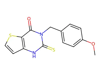 3-(4-methoxybenzyl)-2-thioxo-2,3-dihydrothieno[3,2-d]pyrimidin-4(1H)-one structure