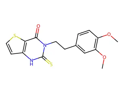 3-[2-(3,4-dimethoxyphenyl)ethyl]-2-thioxo-2,3-dihydrothieno[3,2-d]pyrimidin-4(1H)-one structure