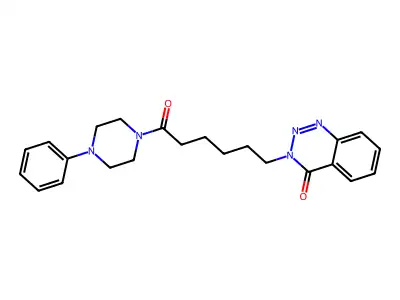 3-[6-oxo-6-(4-phenylpiperazino)hexyl]-1,2,3-benzotriazin-4(3H)-one structure