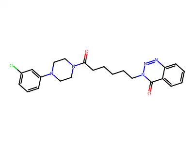 3-[6-[4-(3-Chlorophenyl)piperazin-1-yl]-6-oxohexyl]-1,2,3-benzotriazin-4-one structure